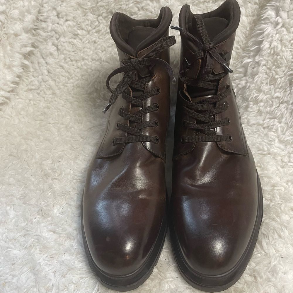 Kenneth Cole New York Men's Brown Leather lace up Boots SZ13